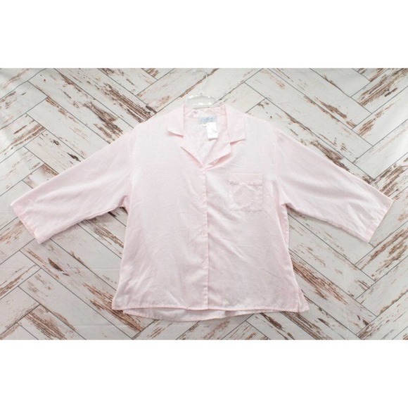 Collete Miss Elaine Pajama Set Large Pink Swiss Dot Shiny Satin Flannel - Picture 3 of 11